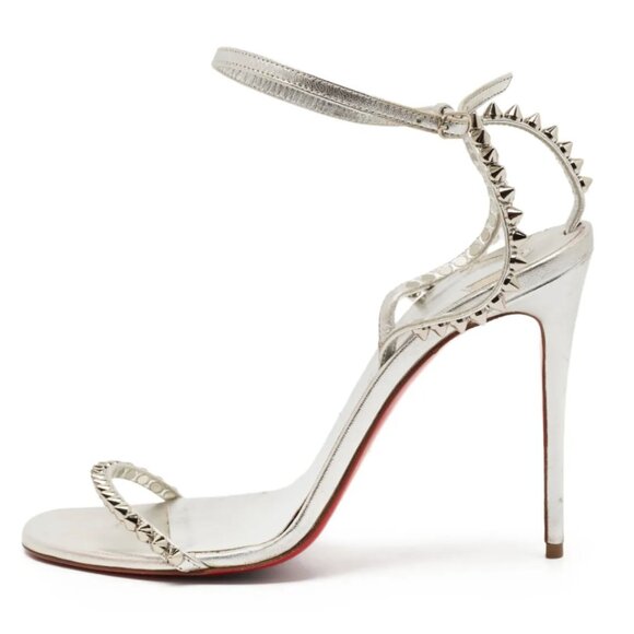 Silver Spike High Heel Louboutin Sandals - Pristine Condition - Picture 1 of 5